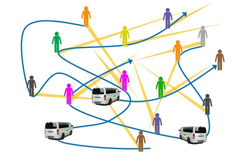 Convehicle的運行計劃示意圖。乘車點大多設置在垃圾回收站（注1）附近，僅需從家出門扔垃圾的距離便可使用Convehicle。